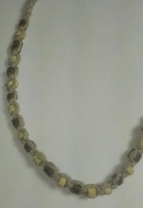 TRIBAL SPIRIT WOOD SMALL BEAD BRAIDED HEMP HAND NECKLACE - Picture 1 of 2