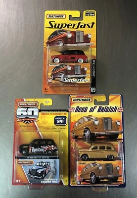 MATCHBOX SUPERFAST LONDON TAXI & AUSTIN FX LONDON TAXI BEST OF BRITISH LOT OF 3 - Image 1 of 4