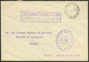 España - Guerra Civil - Marcas - "Ejército del Norte - E.M." + "Cuartel General - Picture 1 of 1