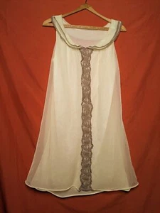 Butter Yellow Sheer Lace Trim Babydoll Mini Dress Size Medium Coquette Sabrina - Picture 1 of 8