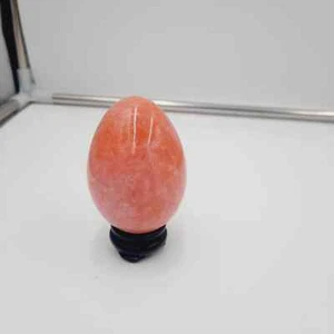 Vtg Orange Cream Sparkle Alabaster Egg Marble Stone Decorative Easter Spring  - Picture 1 of 8