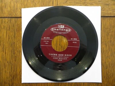 Jerry Wallace – There She Goes - 1960 - Challenge 59098 7" Single VG - Image 1 of 2