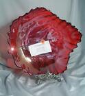 Ferro Murano Ruby Red Glass Large Maple Leaf Centerpiece Bowl Dish