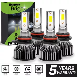 4x 9005 9006 LED Combo Headlight Bulbs High Low Beam Kit 7000K Xenon Super White - Picture 1 of 13