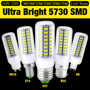 E27 3W 5W 7W 9W 12W 5730 Cálido  fresco Blanco LED bombilla Lámpara de luz Ahorro de energía 