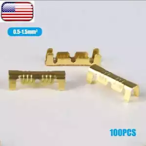 100pcs Car Brass Copper 0.5-1.5mm² Crimp Electrical Wire Connectors Terminals - Picture 1 of 5