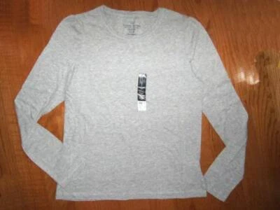 Faded Glory Girls size 18 Long Sleeve Gray Solid scoop neck Top NWT - Image 1 of 2