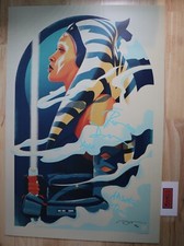 Star Wars "The Jedi" by Danny Haas Ahsoka Tano Poster signed by Rosario Dawson