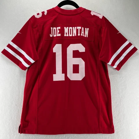San Francisco 49ers NFL Jersey Men Sz L On Field #16 Joe Montan Short Sleeve Red Cover