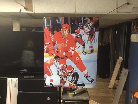 New HUGE! 42x33 BOB PROBERT vinyl banner POSTER Detroit Red Wings hockey ART .! Cover