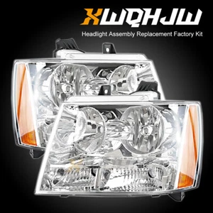 SMOKED LED DRL HEADLIGHT LAMPS FIT FOR 2007-14 CHEVY TAHOE SUBURBAN AVALANCHE - Foto 1 di 12