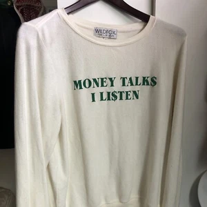 Wildfox Money Talks I listen Pullover Pulli Small - Bild 1 von 8