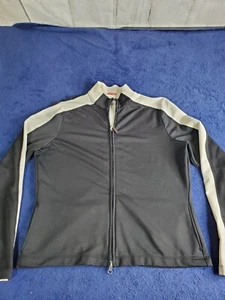 Danskin Now Athletic Jacket Missy Sz L (12-14) Black/white Long Sleeve Full Zip - Picture 1 of 5