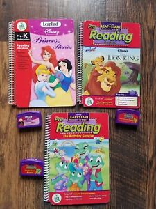 Bundle Preschool LeapFrog LeapPad Books Cartridges Disney Princess The Lion King