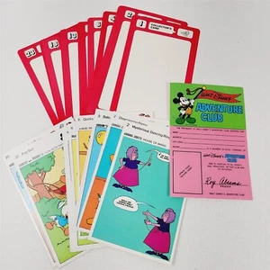 Vintage Walt Disney 1974 Adventure Club Membership Card Activity Cards Fan Club - Picture 1 of 7