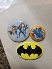 VINTAGE 1980'S 60s DC COMICS COLLECTIBLE PIN BUTTON VERY RARE Lot Of 3