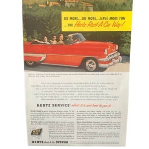 Vintage 1954 Hertz Rent a Car See More Do More Ad Advertisement - Picture 1 of 4