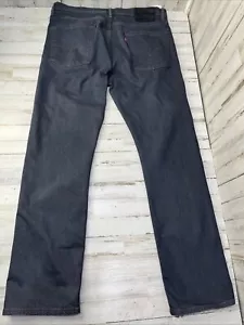 Pantalones de mezclilla Levis para hombre talla 36x32 513 negros ajustados pierna recta cremallera elástico S1 - Imagen 1 de 8