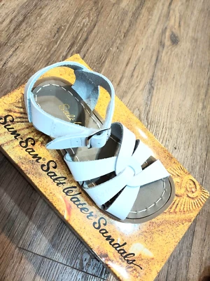 New Salt Water Sandals,original 883V,H&L, white leather sandals, baby 3,NIB - Image 1 of 3