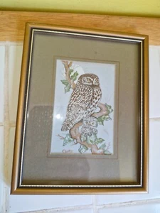 Vintage, Cash's, Little Owl, Framed, Woven, Picture Frame - Picture 1 of 4