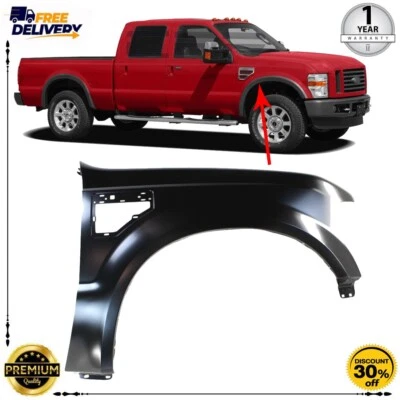 Крыло для 2008-2010 Ford F-250 Super Duty переднее со стороны пассажира грунтованная сталь - Изображение 1 из 4