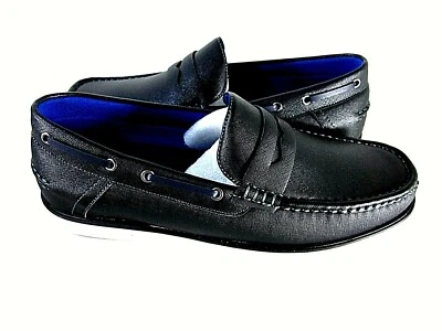 Zapatos mocasines sin cordones Mecca ME-3007 para hombre, negros talla 11 M de EE. UU. Foto 1 de 4