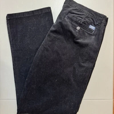 Pantalones cómodos elásticos calce recto de pana negros Chaps para hombre talla 36x31 Foto 1 de 4