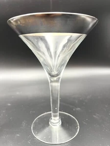Dorothy Thorpe MCM Sterling Silber Band Trompetenform Kristall Cocktailglas  - Bild 1 von 8