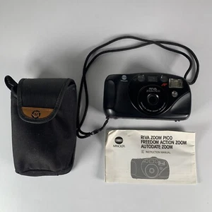 Minolta Riva Zoom Pico 35 mm Kompaktfilmkamera 38 mm-60 mm ungetestet mit manueller Hülle - Bild 1 von 10
