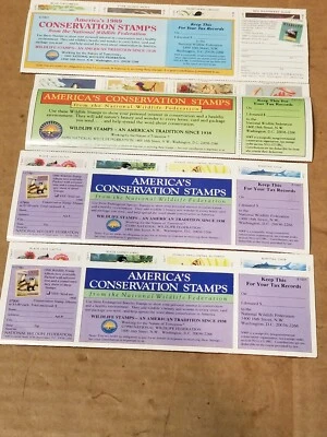 Vintage National Wildlife Conservation Stamps HUGE Lot. Various Years 1989-91 - Image 1 of 2