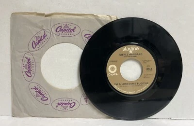 MERLE HAGGARD, I'M A LONESOME FUGITIVE/BRANDED -45 RPM RECORD VG + G1 - Image 1 of 2