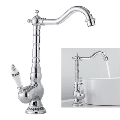 Antik Nostalgie Silber Wasserhahn Küche Retro Armatur Einhebelmischer Bad  - Bild 1 von 4