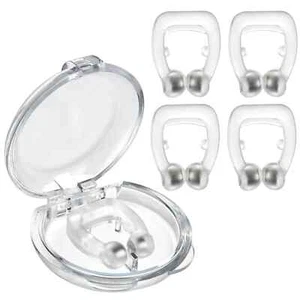 4x Silicone Magnetic Anti Snore Stop Snoring Nose Clip Sleeping Aid Apnea Guard - Picture 1 of 8