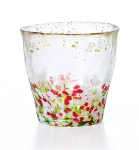 Aderia Tsugaru Vidro Hyoka Gold Rocks Glass Spring 300ml F-71464 Made in Japan - Picture 1 of 8