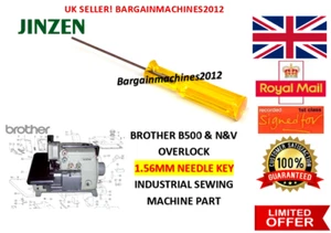 PIEZA DE MÁQUINA DE COSER INDUSTRIAL BROTHER B500 & N&V OVERLOCK LLAVE AGUJA 1,56 MM BROTHER B500 & N&V - Imagen 1 de 3