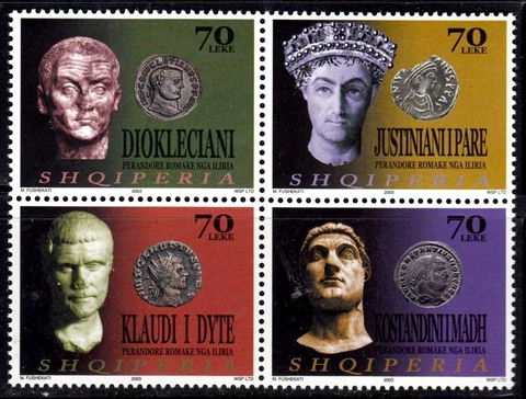 Albania stamps 2003. Roman emperors from Illyria. Set MNH Cover