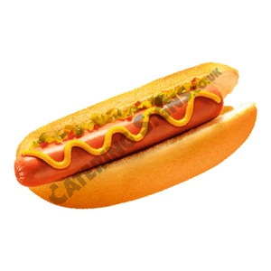 Hot Dog Sticker - Cafe Restaurant decal catering burger van trailer window sign - Picture 1 of 1