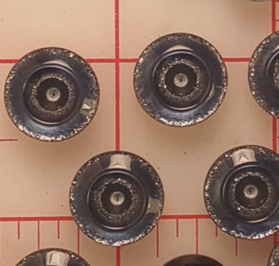 15 Fine 5/8" Italian Shank Buttons Dark Denim Blue Shimmer and Moonstone Effect - Image 1 of 3