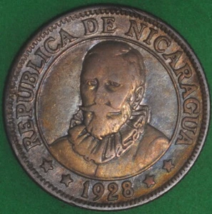 1928 Nicaragua 25 Centavos VF - Picture 1 of 2