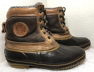 HH Brown Duck Feet Boots 8" Thinsulate Tan/Brown Mens Size 7 Handcrafted Vintage - Picture 1 of 9
