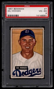 GIL HODGES 1951 BOWMAN BASEBALL KARTE #7 PSA 4 SEHR GUTER ZUSTAND EX ZENTRIERT! HOFDODGERS - Bild 1 von 2