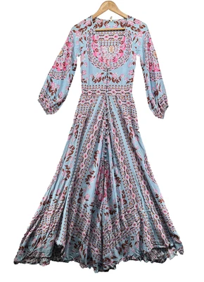 Spell & The Gypsy Collective Pandora Aquarium Maxi Dress Size XS Blue Pink Print - Image 1 of 4