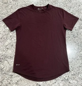 BYLT Drop Cut T Shirt Mens Medium Burgundy Short Sleeve Basic BYLT Blend Casual - Picture 1 of 6