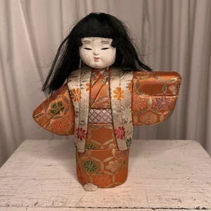 Vintage japanische Kimekomi Mädchen Puppe 8 Zoll Geisha Kimono - Bild 1 von 3
