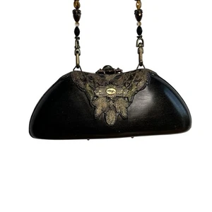 Borsa a mano pochette Maya Evangelista resina vintage strass perline tracolla - Foto 1 di 21
