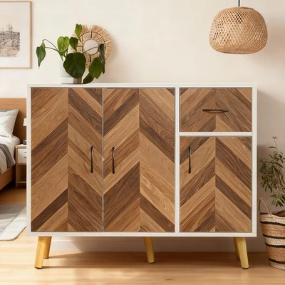 Kitchen Storage Cabinet Sideboard Buffet Cupboard Accent Cabinet with 3 Doors US - Image 1 of 4