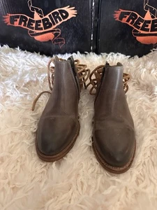 Freebird  JoJo Bootie Sz 7  Strappy Back Leather Ties - Picture 1 of 7