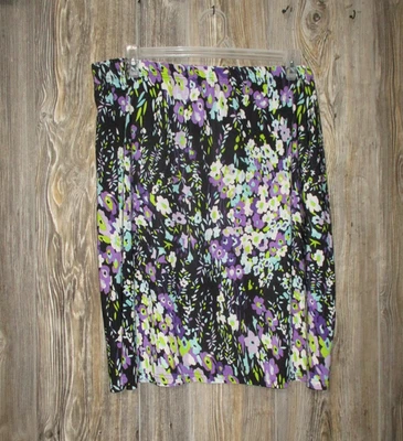 Falda Vtg Haband para mujer Plus Size XX Negro Morado Stretch Pull On Cottage Core Foto 1 de 4