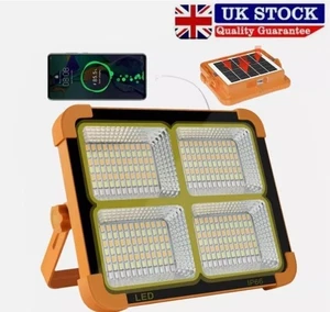 2000W Rechargeable LED Work Light Solar Cordless Portable Floodlight USB 4 Modes - Picture 1 of 8