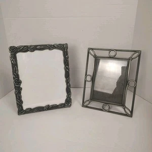 Menge 2 große Zinn Silber Ton Bilderrahmen Vintage Weston Gallery 5x7 7x9 - Bild 1 von 12